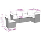 6-tlg. Garten-Sofagarnitur mit Kissen Schwarz Poly Rattan