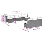 10-tlg. Garten-Sofagarnitur mit Kissen Braun Poly Rattan