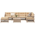 8-tlg. Garten-Lounge-Set mit Kissen Massivholz Kiefer