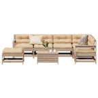 8-tlg. Garten-Lounge-Set mit Kissen Massivholz Kiefer