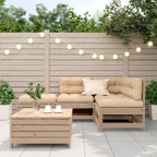 5-tlg. Garten-Lounge-Set mit Kissen Massivholz Kiefer