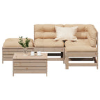 5-tlg. Garten-Lounge-Set mit Kissen Massivholz Kiefer