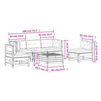 6-tlg. Garten-Lounge-Set mit Kissen Massivholz Kiefer