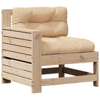 4-tlg. Garten-Lounge-Set mit Kissen Massivholz Kiefer