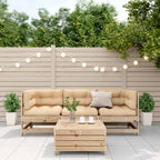 4-tlg. Garten-Lounge-Set mit Kissen Massivholz Kiefer