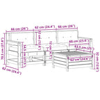 4-tlg. Garten-Lounge-Set mit Kissen Massivholz Kiefer