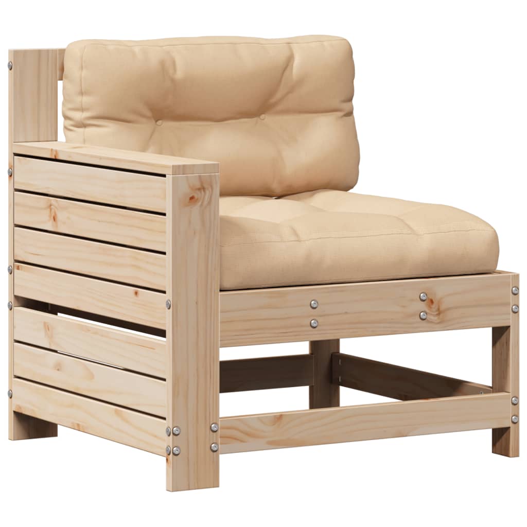 7-tlg. Garten-Lounge-Set mit Kissen Massivholz Kiefer