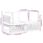 2-tlg. Garten-Sofa-Set mit Kissen Massivholz Akazie