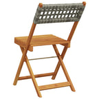 Gartenstühle 4 Stk. Klappbar Grau Poly Rattan & Massivholz