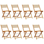 Gartenstühle 8 Stk. Klappbar Beige Massivholz Akazie