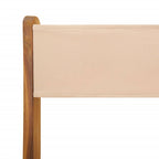 Gartenstühle 4 Stk. Klappbar Beige Stoff und Massivholz