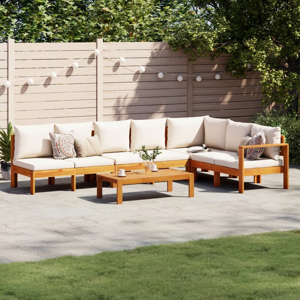 5-tlg. Garten-Sofagarnitur mit Kissen Massivholz Akazie