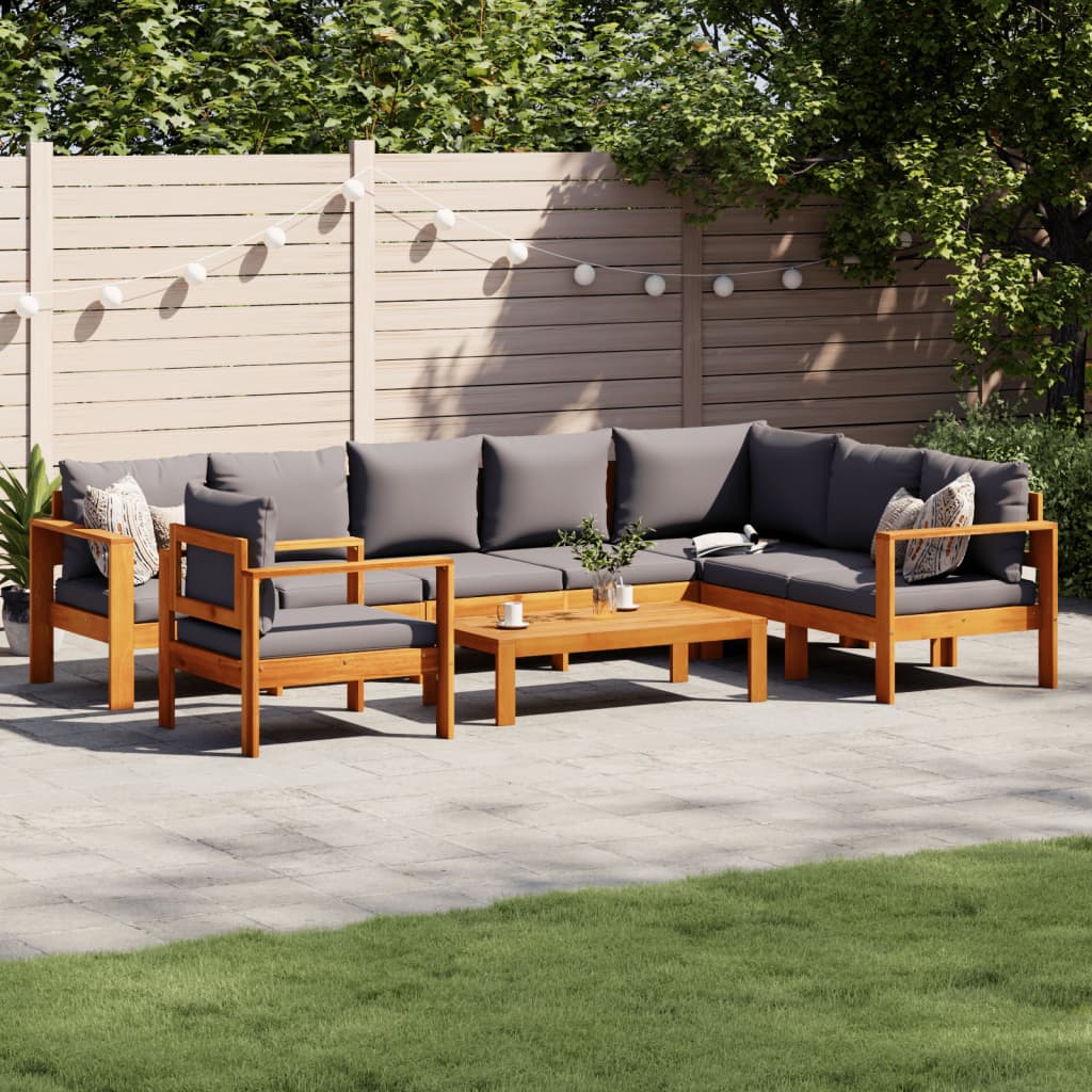 6-tlg. Garten-Sofagarnitur mit Kissen Massivholz Akazie