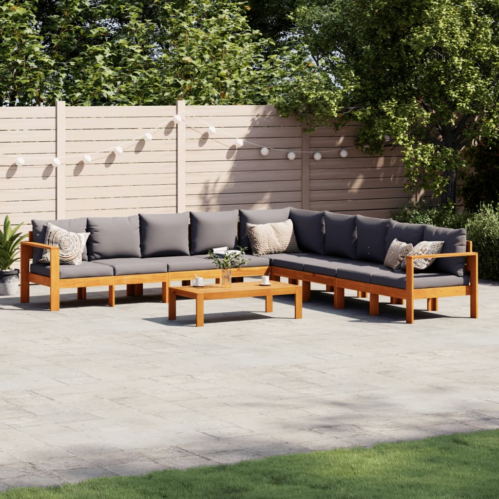 6-tlg. Garten-Sofagarnitur mit Kissen Massivholz Akazie