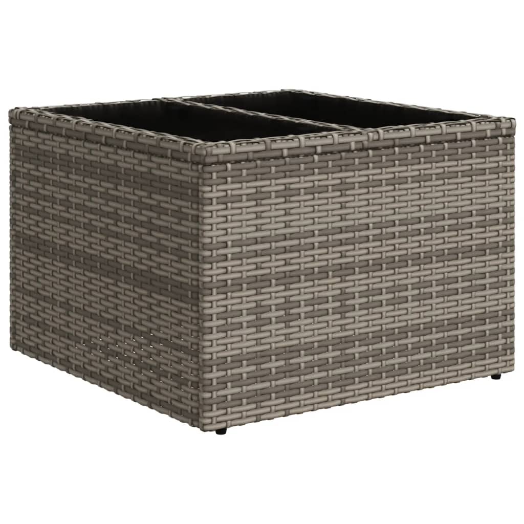 5-teiliges Gartensofa-Set mit Kissen, grau, Polyrattan