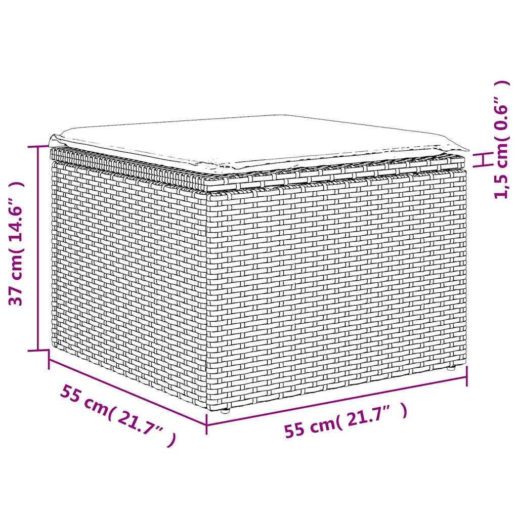 4-tlg. Garten-Sofagarnitur mit Kissen Braun Poly Rattan