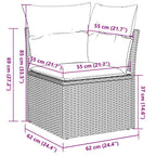 4-tlg. Garten-Sofagarnitur mit Kissen Braun Poly Rattan