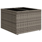 7-tlg. Garten-Sofagarnitur mit Kissen Grau Poly Rattan