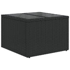 8-teiliges Gartensofa-Set mit Kissen, schwarzes Polyrattan