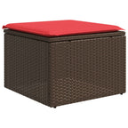 9-teiliges Gartensofa-Set mit Kissen, braun, Polyrattan