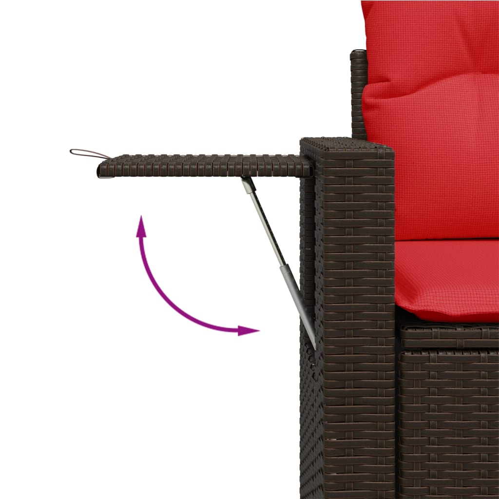 11-teiliges Gartensofa-Set mit Kissen, braun, Polyrattan
