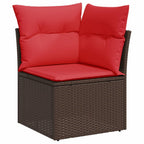 4-teiliges Gartensofa-Set mit Kissen, braun, Polyrattan