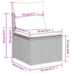 4-teiliges Gartensofa-Set mit Kissen, braun, Polyrattan