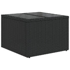 6-teiliges Gartensofa-Set mit Kissen, schwarzes Polyrattan