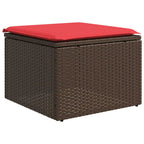 7-teiliges Gartensofa-Set mit Kissen, braun, Polyrattan
