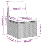 9-teiliges Gartensofa-Set mit Kissen, braun, Polyrattan