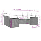 6-tlg. Garten-Sofagarnitur mit Kissen Schwarz Poly Rattan
