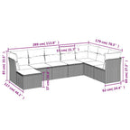 8-tlg. Garten-Sofagarnitur mit Kissen Braun Poly Rattan