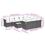 11-tlg. Garten-Sofagarnitur mit Kissen Beige Poly Rattan