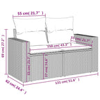 9-tlg. Garten-Sofagarnitur mit Kissen Beige Poly Rattan