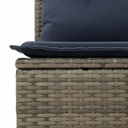 7-teiliges Gartensofa-Set mit Kissen, grau, Polyrattan