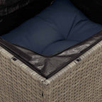 7-tlg. Garten-Sofagarnitur mit Kissen Grau Poly Rattan