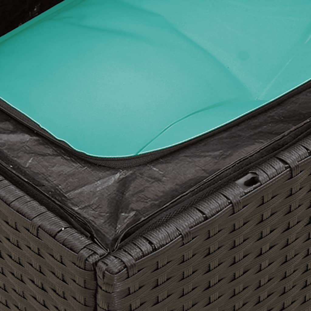 9-tlg. Garten-Sofagarnitur mit Kissen Schwarz Poly Rattan
