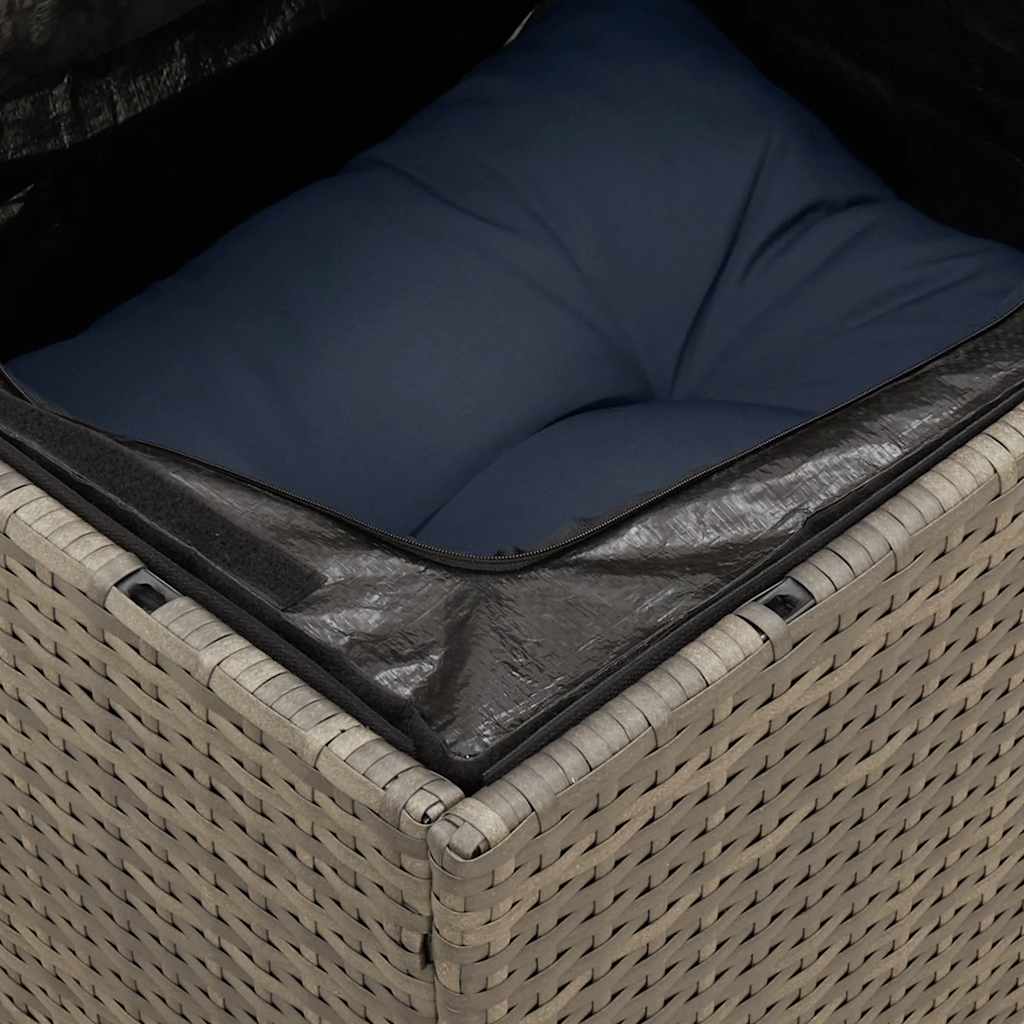 11-teiliges Gartensofa-Set mit Kissen, grau, Polyrattan