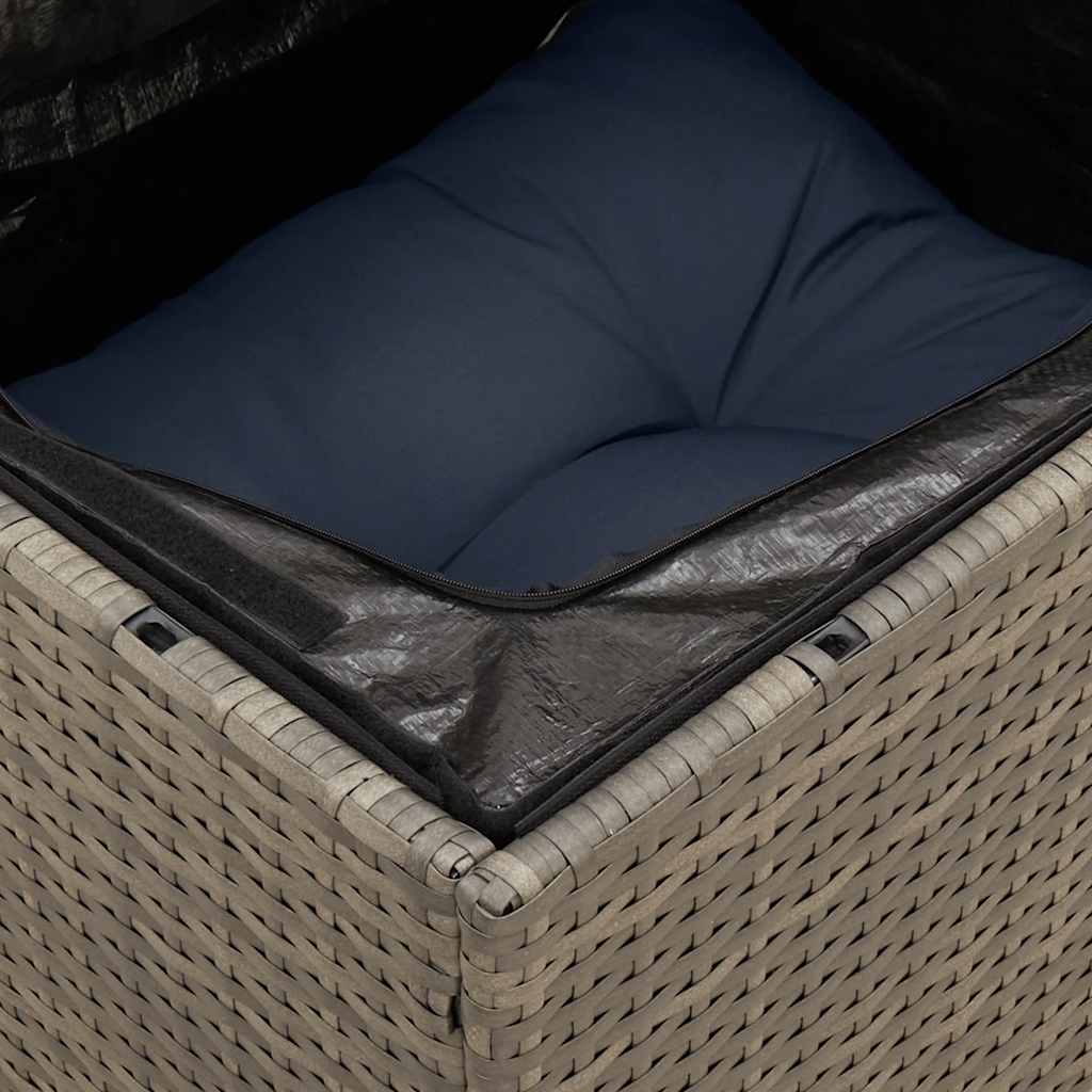12-tlg. Garten-Sofagarnitur mit Kissen Grau Poly Rattan