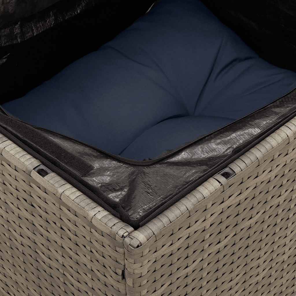 12-tlg. Garten-Sofagarnitur mit Kissen Grau Poly Rattan