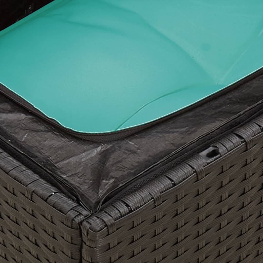 12-tlg. Garten-Sofagarnitur mit Kissen Schwarz Poly Rattan