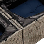 14-teiliges Gartensofa-Set mit Kissen, grau, Polyrattan