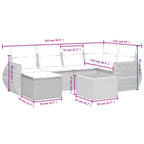 7-tlg. Garten-Sofagarnitur mit Kissen Beige Poly Rattan