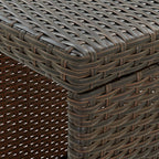 5-tlg. Gartenbar-Set mit Kissen Braun Poly Rattan