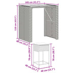 5-tlg. Gartenbar-Set mit Kissen Schwarz Poly Rattan