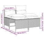 5-tlg. Garten-Sofagarnitur mit Kissen Braun Poly Rattan