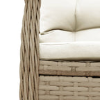 5-tlg. Garten-Essgruppe mit Kissen Beige Poly Rattan