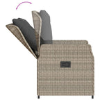 5-tlg. Garten-Essgruppe mit Kissen Hellgrau Poly Rattan