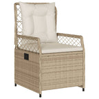 5-tlg. Garten-Essgruppe mit Kissen Beige Poly Rattan