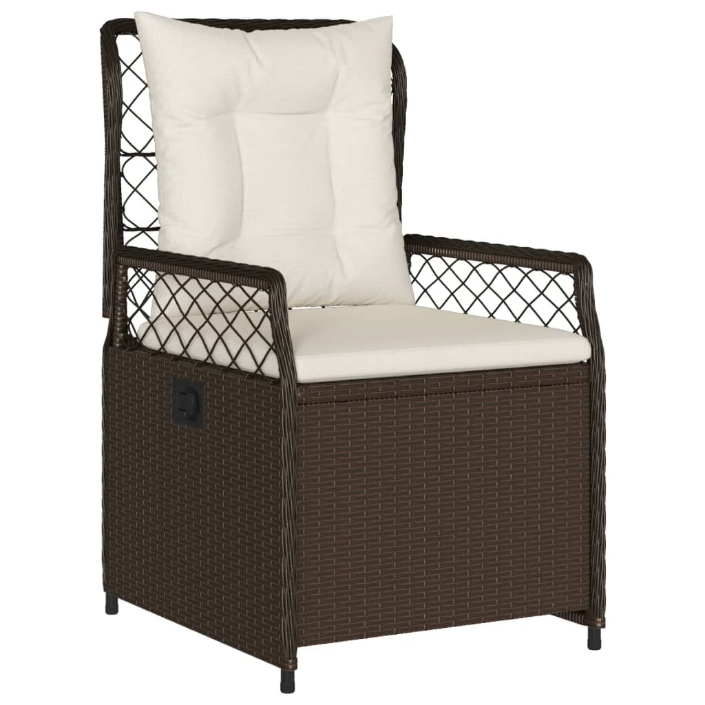 5-tlg. Garten-Essgruppe mit Kissen Braun Poly Rattan
